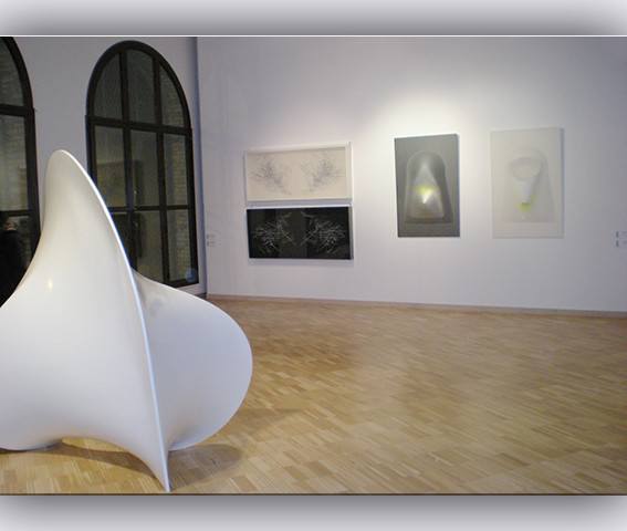 Veduta della mostra Cromofobie Ex Aurum Pescara opere di Bonalumi Fiorelli e Radi 2009
